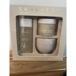 Sand + Fog Coconut Cream 3 Piece Body Care Set Oil Scrub Whipped Butter NEW